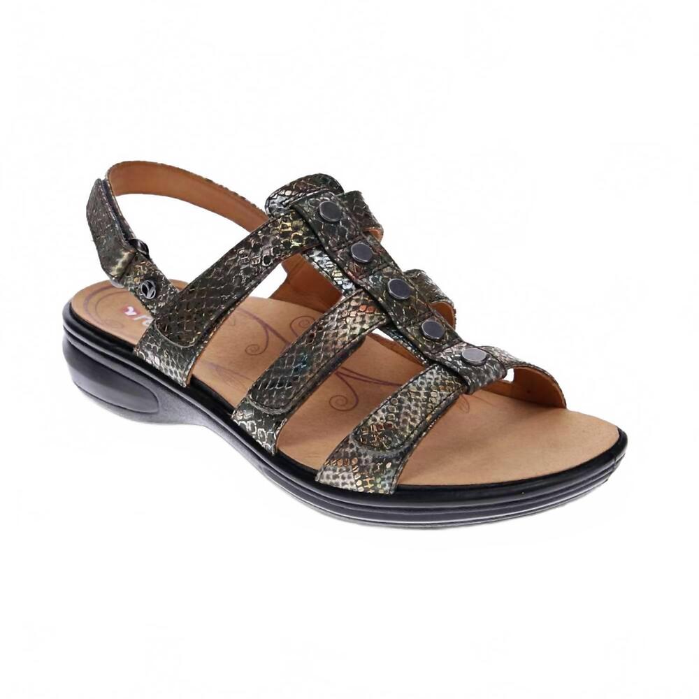 NEW REVERE women's toledo backstrap sandal in peacock python